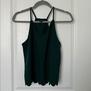 SHEIN Dark Green Scalloped Hem Tank